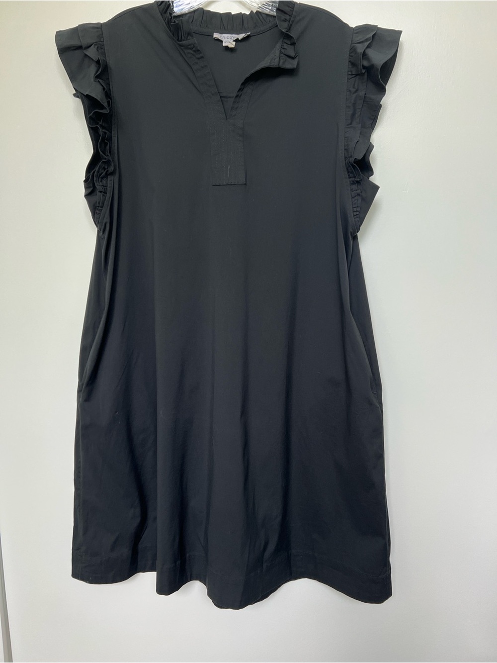 Chico’s black Ruffle-Sleeve Women's dress